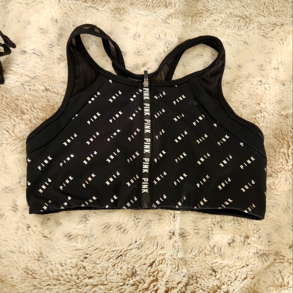 PINK zip front sports bra Size Medium